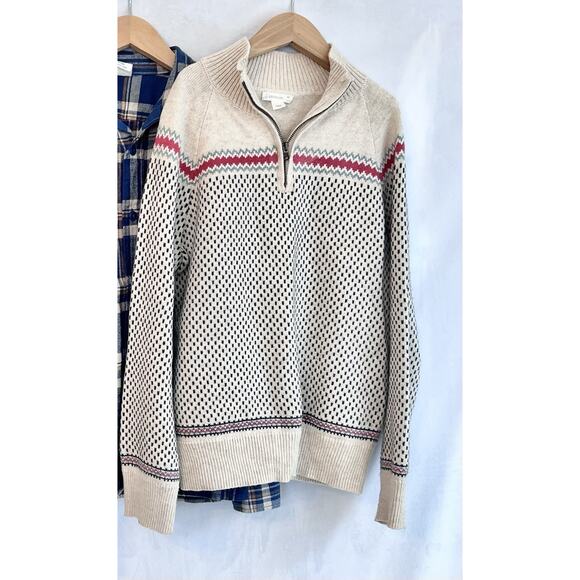 Crew Cute J Crew Boys Sweater SIZE 10-11 1/4 Zip Heathered Cream EUC - Picture 1 of 5